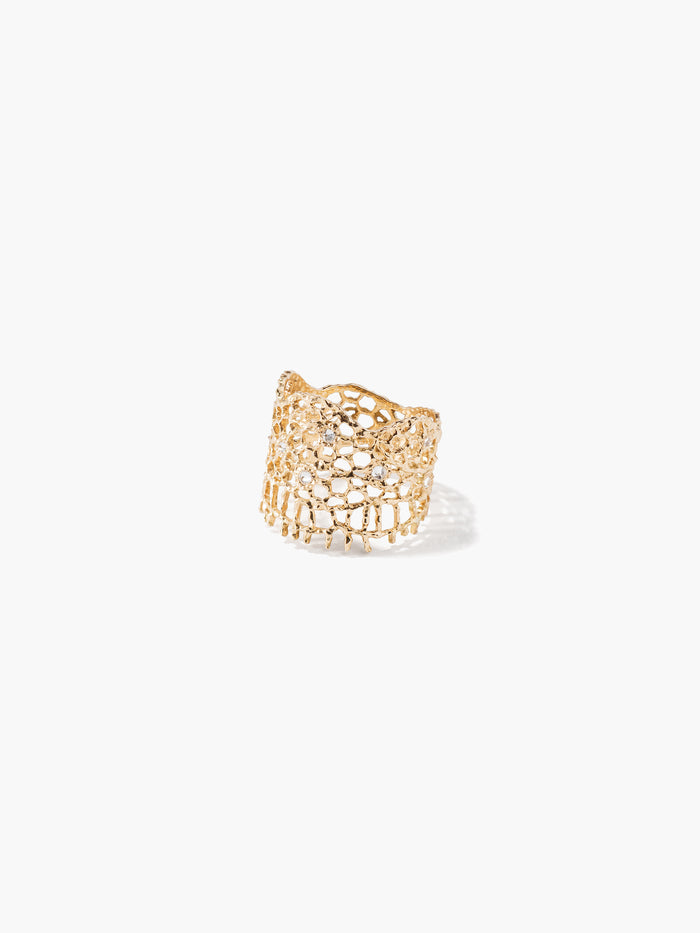 Bague dentelle diamants