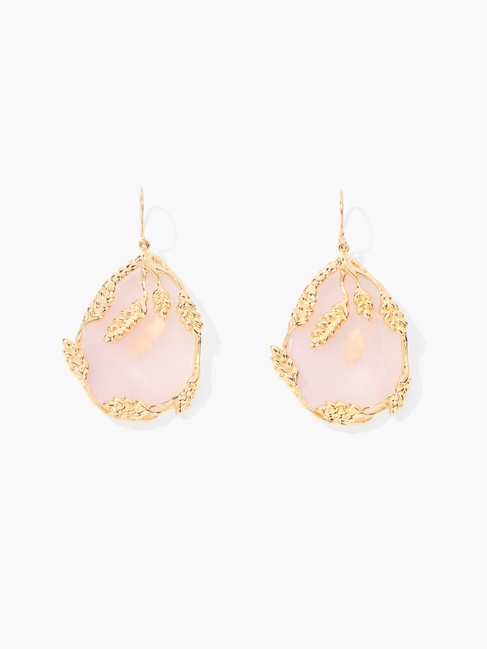 Boucles d'oreilles Françoise Quartz rose