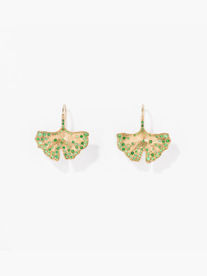 Boucles d'oreilles Ginkgo Tsavorites