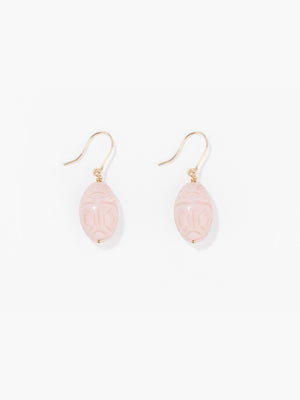 Boucles d'oreilles Scarabée Opale rose