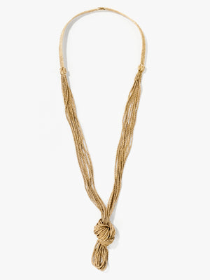 Miki bow long necklace
